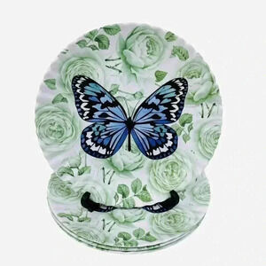 Rachel Zoe Melamine Dinner Plates 11" Butterfly Spring Flowers